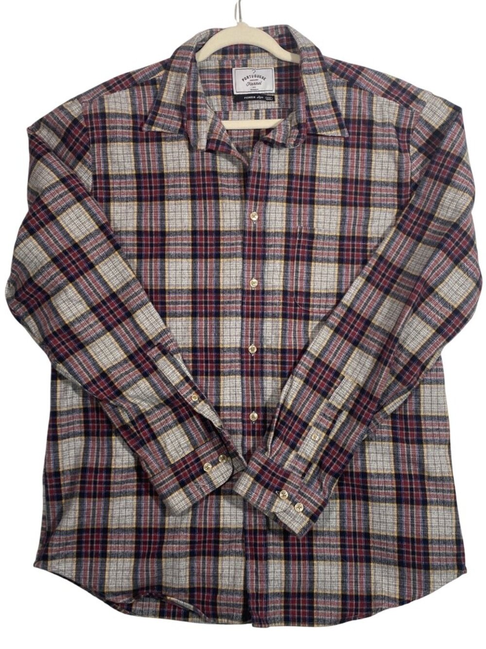 Portuguese Flannel Pioneer Style XXL Mens Plaid heavyweight Long Sleeve Button-U